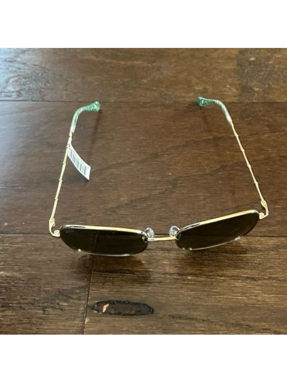 Lilly Pulitzer White Tiger Rock Sunglasses Gold Metallic-NWT - Picture 9 of 9